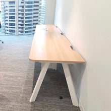 Load image into Gallery viewer, Oak Desk with A-Frame Legs – 3000mm