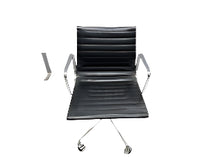 Load image into Gallery viewer, Emanate Design - Ribbed Black Leather Chair