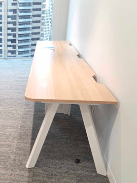 Oak Desk with A-Frame Legs – 3000mm
