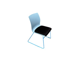 Stackable Sled Chairs with Cushion - Blue