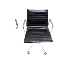 Emanate Design - Ribbed Black Leather Chair