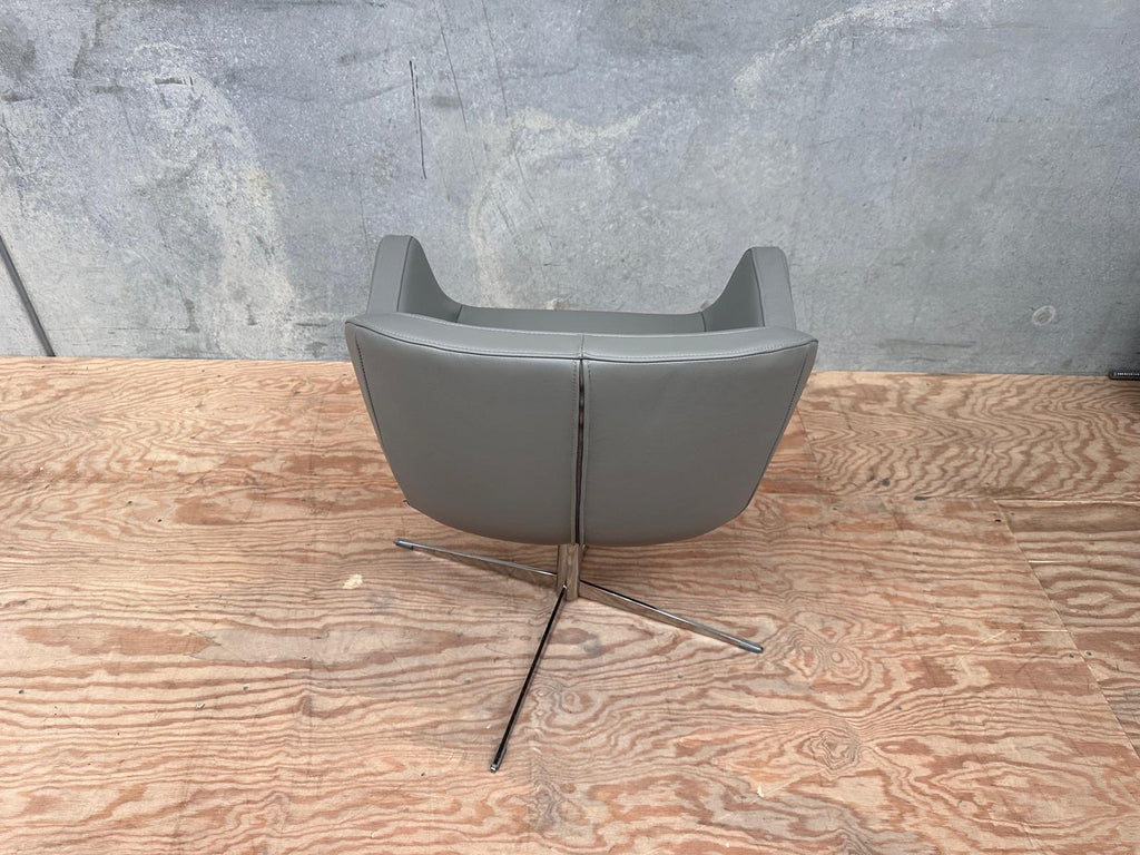 Grey PU leather armchair