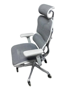 Grey Mesh Ergonomic Chair with Headrest
