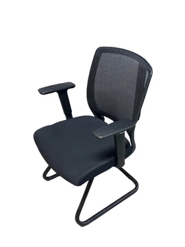 Black Mesh Cantilever Visitor Chair