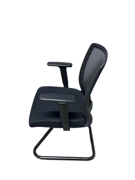Black Mesh Cantilever Visitor Chair